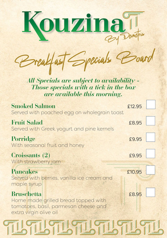 Breakfast Specials 1pp A5